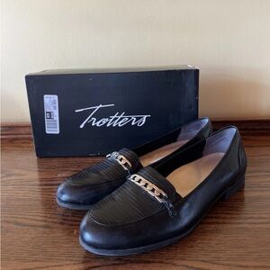 Trotters Anastasia Ballet Flat Women’s Comfort Shoe Size 10.5N Black Leather NEW